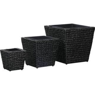 👉 Plantenbak GeenKleur One Size zwart Plantenbakken 3 st waterhyacint 8718475727460