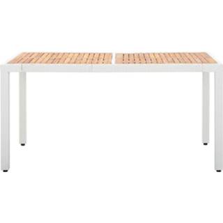 👉 Wit acaciahout One Size GeenKleur Tuinbartafel 150x90x75 cm poly rattan en massief 8719883784991