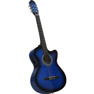 👉 Gitaar GeenKleur One Size blauw cutaway met equalizer 6 snaren western akoestisch 8719883885568