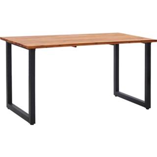 👉 Terras tafel acaciahout GeenKleur One Size Tuintafel met U-vormige poten 140x80x75 cm massief 8719883780443