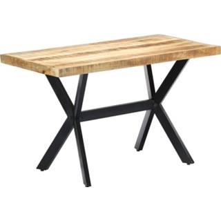 👉 Eettafel One Size bruin mannen 120x60x75 cm massief ruw mangohout 8719883551296