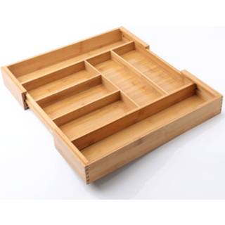 👉 Bestekbak bamboe hout naturel Uitschuifbare voor keukenla – 5 Vaks -> Uitschuifbaar naar 7 - Bestek organizer van hoogwaardig Bestekcassette 33-55 x 45.5 6.5 Cm. Decopatent® 90165159354