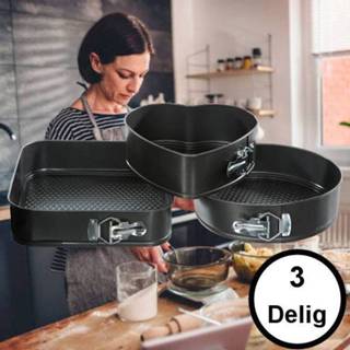 👉 Springvorm combi One Size no color Decopatent® Springvormen Bakvorm Set - van 3 Stuks (Vierkant 26 Cm / Rond Ø24 Hart 22cm) Bakvormen Cakevorm & Taartvorm 6426044164104