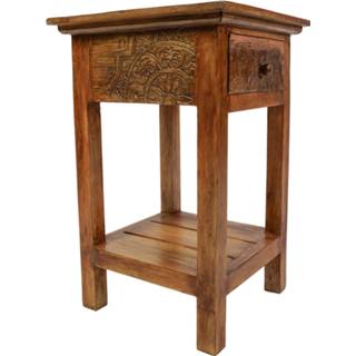 👉 Bijzettafel albasia hout bruin Liviza Albas 8720211712852