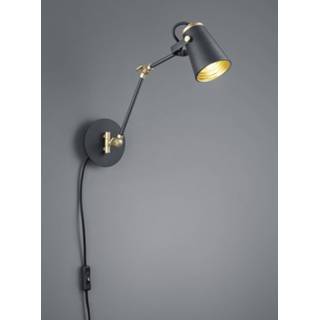 👉 Wand lamp metaal One Size Color-Zwart zwart Wandlamp Trio Leuchten Edward - 4017807388473