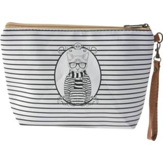 👉 Toilettas wit zwart meerkleurig Clayre & Eef 22*15*6 cm wit/zwart MLTT0092M 8717459727151