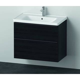 👉 Badmeubelset zwart eiken Duravit D-Neo met onderkast 2 softclose lades en wastafel 80 x 48 20 cm,