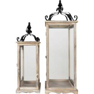 👉 Lantaarn GeenKleur Clayre & Eef (2) 38*26*78 / 30*19*58 cm 50611 8717459811379