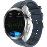👉 Smartwatch active W10 1,3 inch kleurenscherm smartwatch, IP67 waterdicht, ondersteuning temperatuurbewaking/hartslagbewaking/bloeddrukbewaking/bloedzuurstofbewaking/slaapbewaking (zilverblauw)