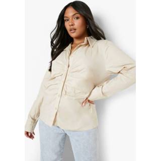 👉 Blous stone Plus Geplooide Poplin Blouse,