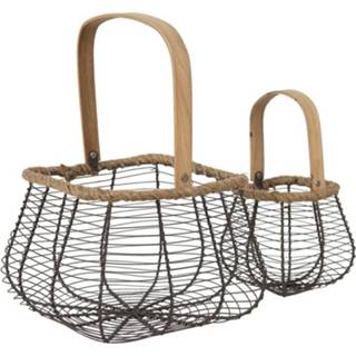 👉 Mand GeenKleur mannen Clayre & Eef Manden (2) 23*16*16 / 13*10*12 cm 6Y4670 8717459804463