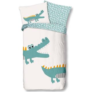 👉 Dekbedovertrek wit katoen One Size Color-Wit Good Morning Crocodile 140 x 220 cm 8717285181202