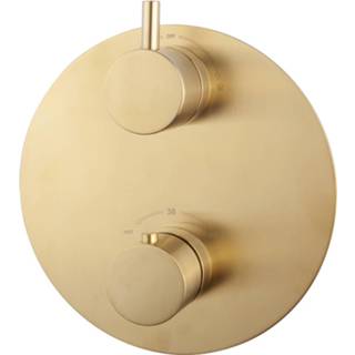 👉 Messing One Size messing-look Saqu Shine Round Afbouwdeel voor Inbouwmengkraan 20x4,5x21,4 cm Geborsteld 8714175967847