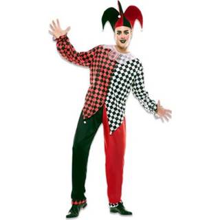 👉 Verkleedpak rood zwart polyester XL Color-Rood mannen Witbaard Harlekijn heren rood/zwart mt 8423667143682