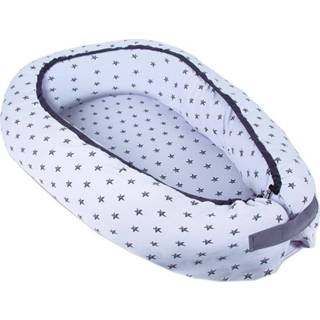 👉 Babynestje wit katoen One Size Color-Wit baby's Interbaby Ster junior 86 x 50 cm wit/navy 8435440343288