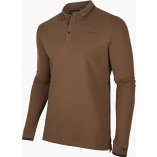 👉 Cavallaro Napoli Longsleeve Polo Placido Stretch Dark Taupe (116215003 - 880000)