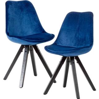 👉 Eetkamerstoel blauw groen fluweel One Size Color-Blauw Nancy's Carthage Eetkamerstoelen - Set Van 2 Bekleed Keukenstoel Kuipstoel Donkerblauw/Groen Max 110 kg 6019921768788