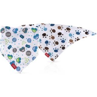 👉 Slab blauw katoen One Size Color-Blauw Nuby slabbetje Bandana junior 27 cm 2 stuks 8719817663583