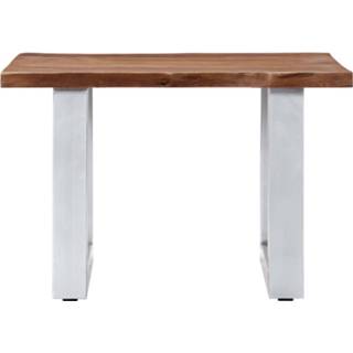 👉 Salontafel acaciahout IJzer One Size bruin 60x60x40 cm massief en 8719883550084