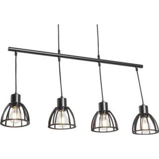 Industriële hanglamp zwart One Size 4-lichts - Fotu 8718881108440