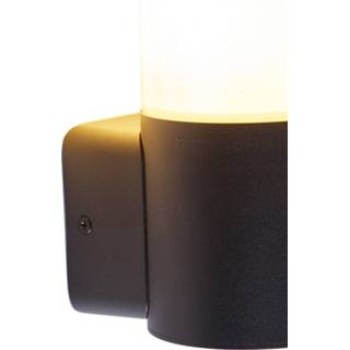 Moderne buitenwandlamp zwart One Size senioren buiten wandlamp met opaal kap IP44 - Odense 8718881111228