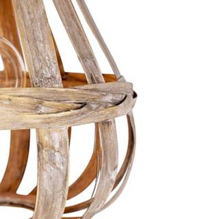 👉 Landelijke hanglamp hout touw One Size bruin met 34cm - Excalibur 8718881082498