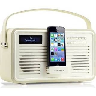 👉 Retro radio One Size no color View Quest MK2 DAB+ iPhone Dock Cream 5060169715257
