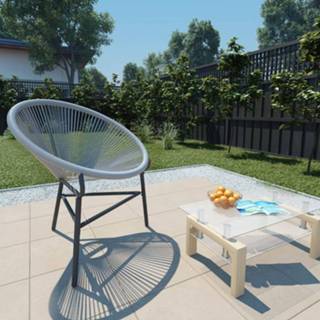 👉 Grijs One Size Maanstoel voor in de tuin 69x66x87 cm poly rattan 8718475621843