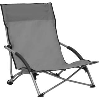 👉 Strandstoel grijs stof One Size Strandstoelen 2 st inklapbaar 8720286137024