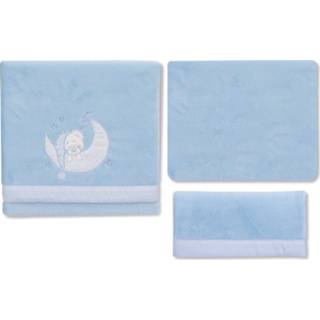 👉 Beddengoed blauw fleece One Size Color-Blauw Interbaby Beertje 106 cm 3-delig 8435440394570