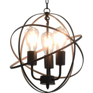 👉 Hang lamp zwart One Size Hanglamp rond 3xE27 8719883573496