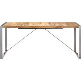 👉 Eettafel One Size bruin mannen 180x90x75 cm massief ruw mangohout 8720286104569