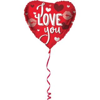 👉 Folie rood One Size Color-Rood Folat hartvormige ballon I Love You 45 cm 8714572643764