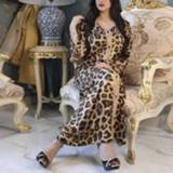 👉 Lange jurk s active vrouwen met luipaardprint voor dames (S)