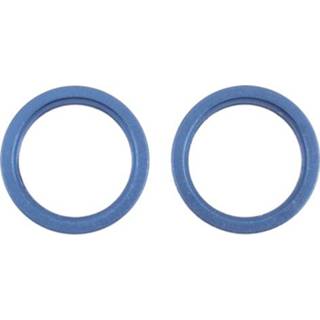 👉 Achteruitrijcamera blauw glas metaal active 2 STKS Lens Buiten Protector Hoop Ring voor iPhone 13 (Blauw)