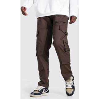 👉 Baggy Cargo Broek Met Taille Band Detail, Chocolate