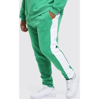 Plus Offcl Skinny Fit Joggingbroek Met Zijpaneel, Bright Green