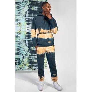 👉 Oversized Tie Dye Trainingspak Met Paneel En Capuchon, Black