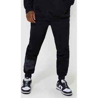 👉 Regular Fit Schedel Joggingbroek Met Opdruk, Black