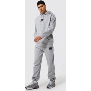 👉 Oversized Gerecycled Bm Trainingspak Met Capuchon, Grey Marl