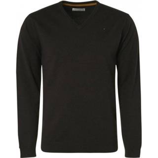 👉 No Excess Pullover V-Neck Coloured Melange Moss Green (12210881 - 152)