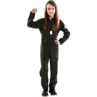 👉 Verkleedpak groen polyester Color-Groen Witbaard vliegenier junior maat 139/155 8423667136073