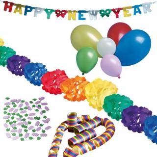 👉 Papier One Size Color-Meerkleurig Tib party set Happy New Year 26-delig 4002727460279