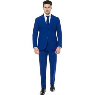 👉 Verkleedpak polyester Color-Blauw mannen OppoSuits Royale Flaminguy heren navy mt 56 8719323585607