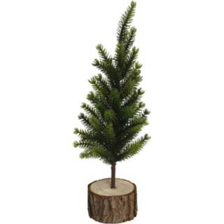 👉 Kerstboom groen hout kunststof One Size Color-Groen Gerimport decoratie 10 x 30 cm groen/naturel 8430540992671