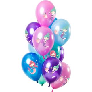 👉 Ballon latex One Size Color-Meerkleurig Folat ballonnen Zeemeermin 30 cm 12 stuks 8714572688802