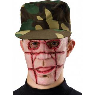 👉 Grill roze latex One Size Color-Beige Carnival Toys masker brandwond one-size 8004761010195