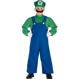 👉 Verkleedpak blauw groen polyester Color-Groen jongens Carnival Toys Luigi blauw/groen mt 134 8004761633431