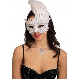 👉 Gezichtsmasker zwart leer imitatieleer One Size Color-Zwart Carnival Toys half leer/veren 8004761012441