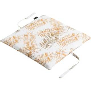 👉 Zitkussen wit geel katoen polyester One Size Color-Wit Madison Flora 50 x cm katoen/polyester wit/geel 8713229297473